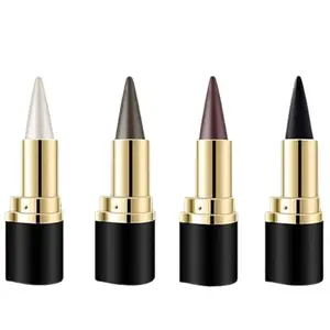 4Pcs Gel Eyeliner Pencils Black Silver Grey Brown Waterproof Matte Smudge Proof Natural Black Lipliner Makeup for Women US Cosmetic