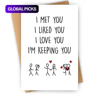 Valentine's Day Card with Envelope, 1 Set Lovely Letter Greeting Card, Birthday Gift Card, Gift for Him Or Her, Custom Message Card #TOP PICKS