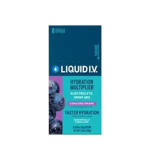 Liquid I.V. Hydration Multiplier - Concord Grape - Hydration Powder Packets | Electrolyte Drink Mix | Easy Open Single-Serving Stick | Non-GMO | 8 Sticks