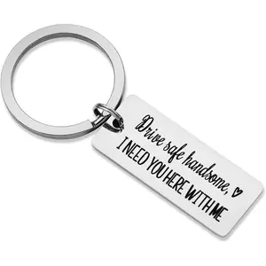 Drive Safe Keychain I Need You Here With Me for Husband Dad Boyfriend Gifts