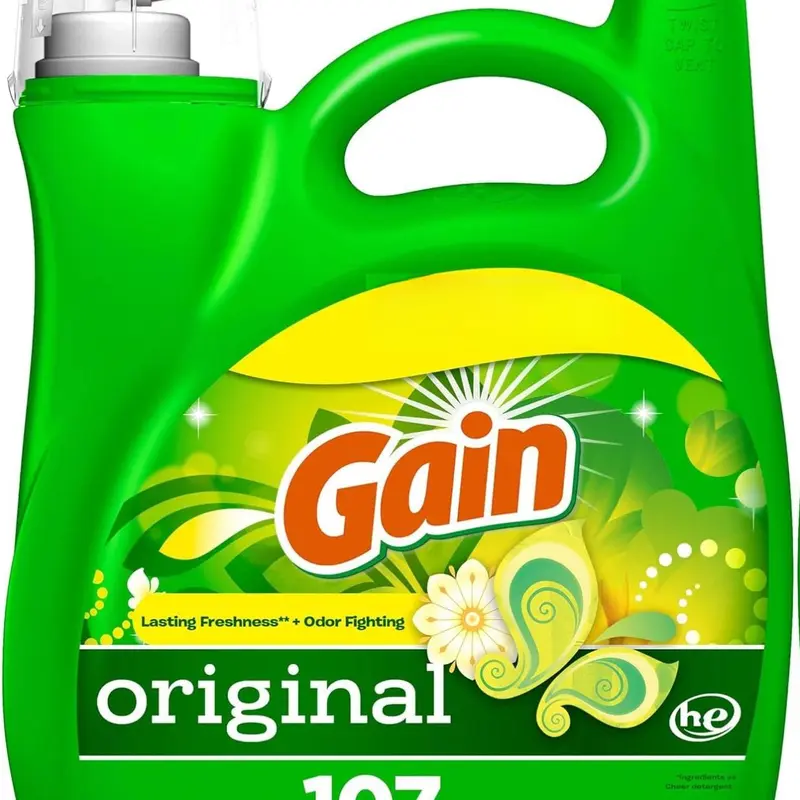 Procter & Gamble Gain Aroma Boost Baby-Safe Laundry Detergent Liquid - Original Scent, 154 fl oz, 107 Loads, HE-Compatible, Phosphate-Free, Long Lasting, Febreze Odor Control, Oxi Lifts Away Tough Stains, Bright and Clean Clothes