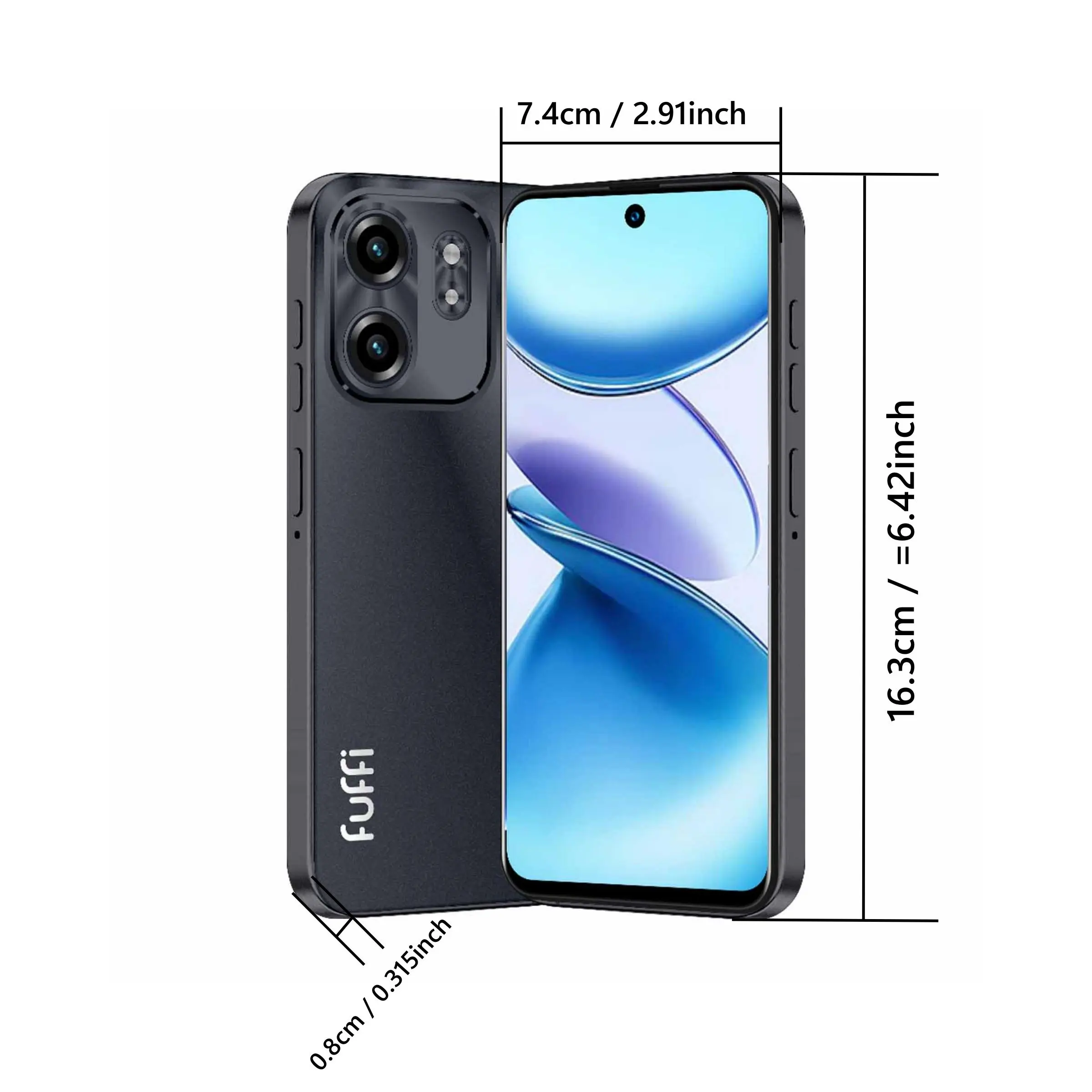 Fuffi-6.56-inch high-definition screen, unlocked global 4G, 4+64GB