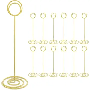 8.75 Inches 12 Pack Table Number Holders Place Card Stands for Wedding Party Graduation Restaurant Home Photo Picture Display Stand