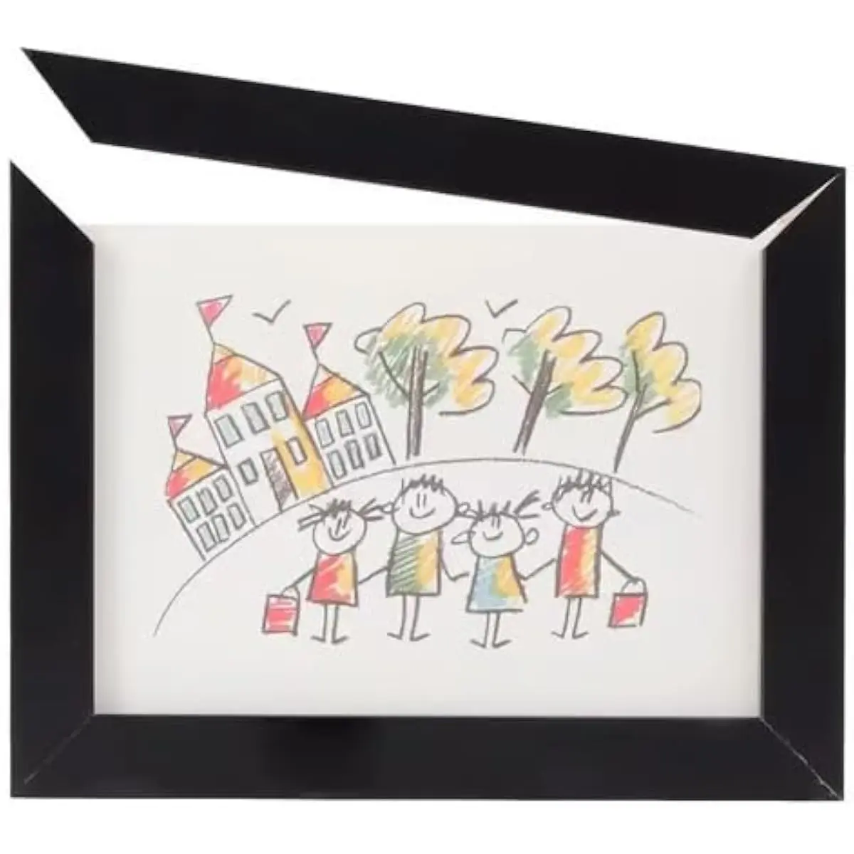 Wooden Rotating Storage Photo Frame/Picture Frame-solid wood with a double-layered structure Picture Frame (Black, 18.46 * 13.66in)
