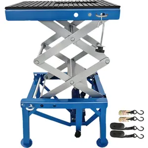 TikTokShopBlackFridayVEVOR Hydraulic Motorcycle Lift Table, 300LBS Hydraulic Motorcycle Scissor Jack, Portable Lift Table, Adjustable Motorcycle Lift Jack, Blue Motorcycle Lift Stand