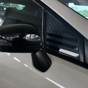 Front Quarter Window Glass Decorative Decal (US Flag)| Car  window Vinyl Decal | 2 PC 10" x 8"| Flag Size 11"x 8"