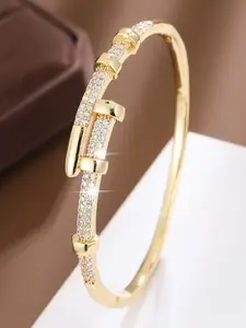 Elegant Fashion Design Adjustable Rhinestone Nail Bracelet, Perfect Match for Parties and Events, Trendy Personalized Jewelry Choice, Trendy Stack Bangle