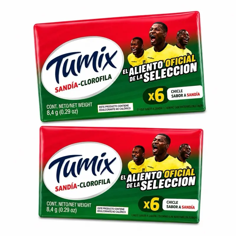 Tumix Chewing Gum Duo Pack – Sandía Clorofila or Clorofila | 12 Chicles Total | Ecuadorian Gum