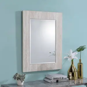 24/7 Shop At Home Prine Vintage White Wood Framed Rectangle Wall Mirror for Bathroom, Bedroom, Living Room Decor