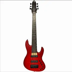 Miura MB-1 6-String Electric Bass Guitar Trans Red
