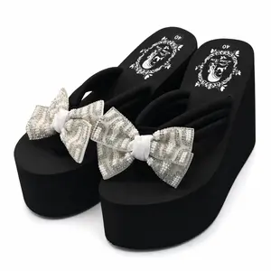 Women's High Platform Sandals Arch Support Slippers Flip Flop Comfortable Cushion High Heel Shoes Summer Thong Wedge Platform Beach Girl Footwear