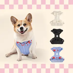 THE LICKER STORE Arlo Adjustable Soft Padded No Pull Pet Harness with 3 Buckles and 3 Leash Clips