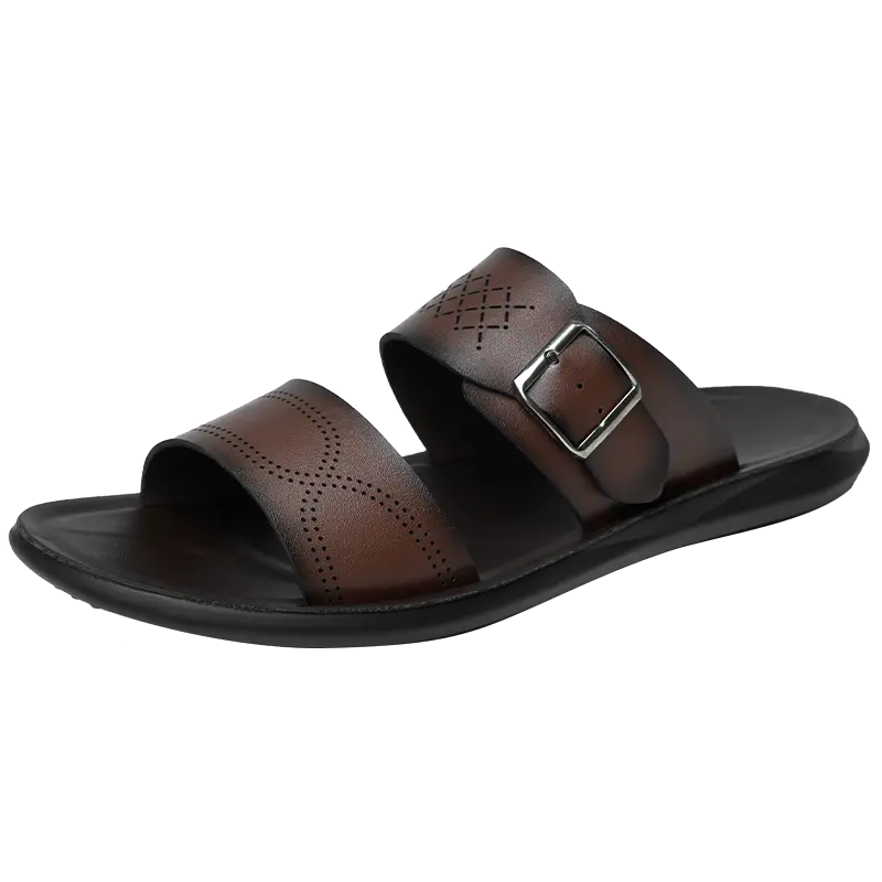 DINAOR Men's Casual PU Sandals, Beachwalk Ready with Abrasion Resistant Rubber Sole Traction, Comfortable for Outdoor and Daily Wear, Footwear For Beach, Abrasion Resistant Men's Flip Flops