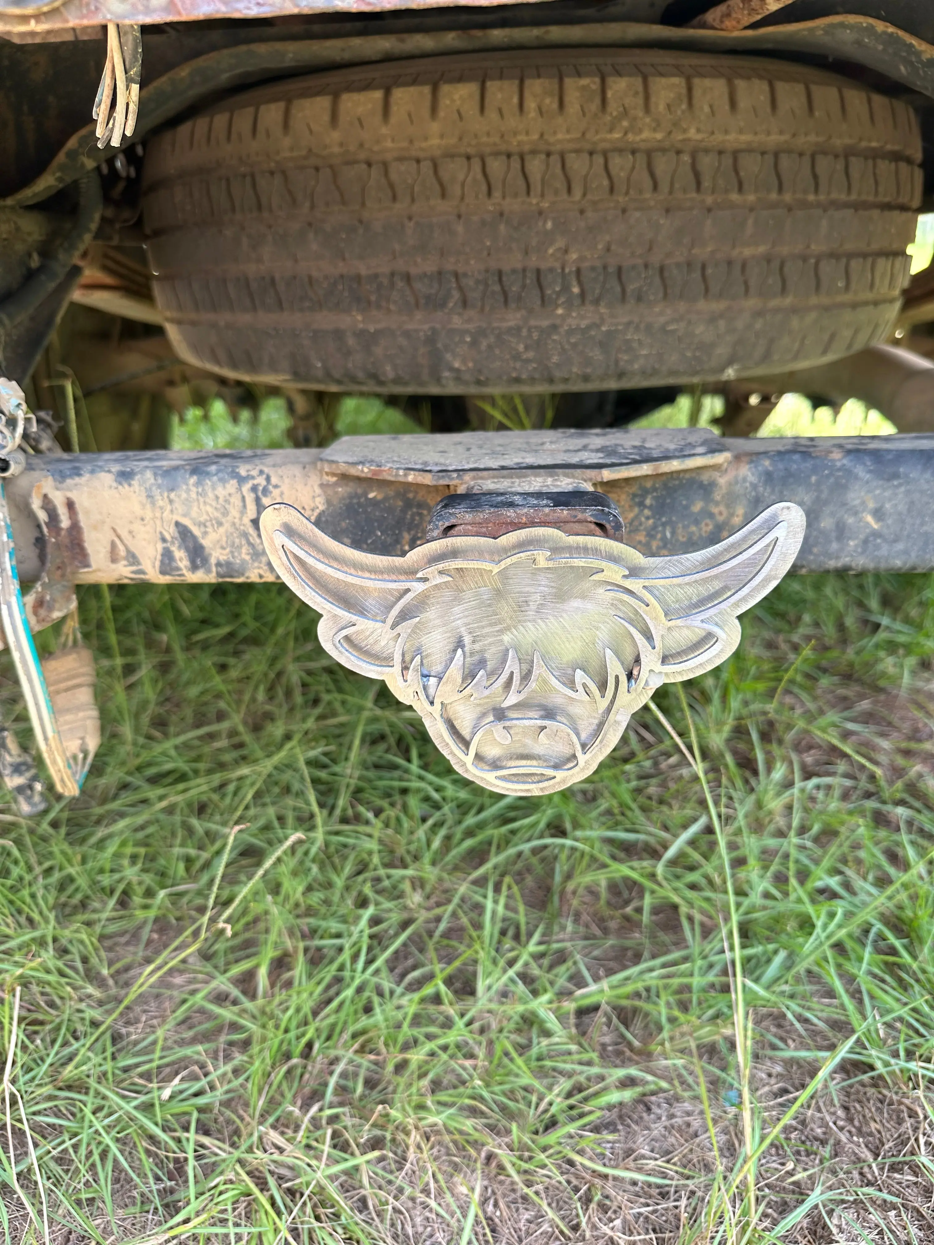 Highland Cow Steel Trailer Hitch Cover