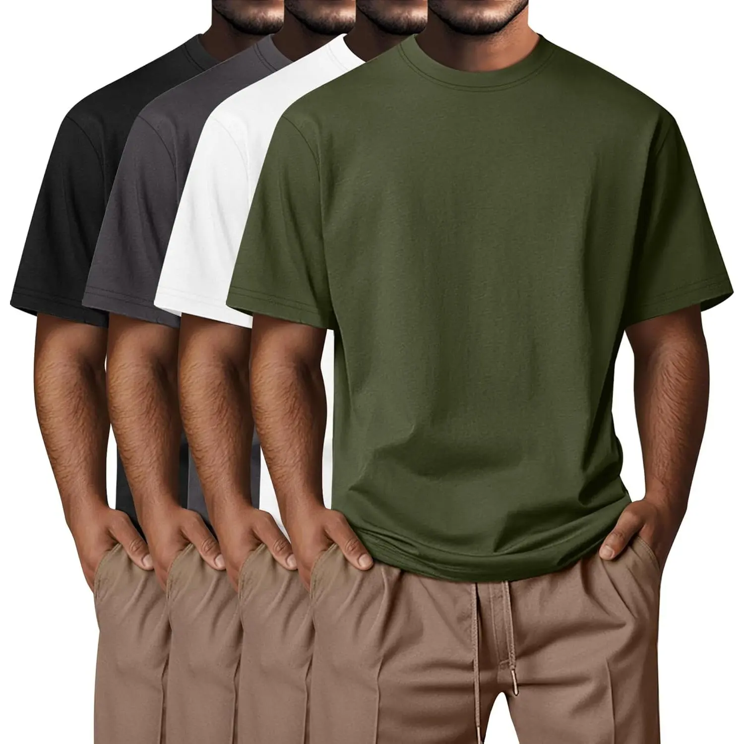 Black, White, Army Green, Dark Gray