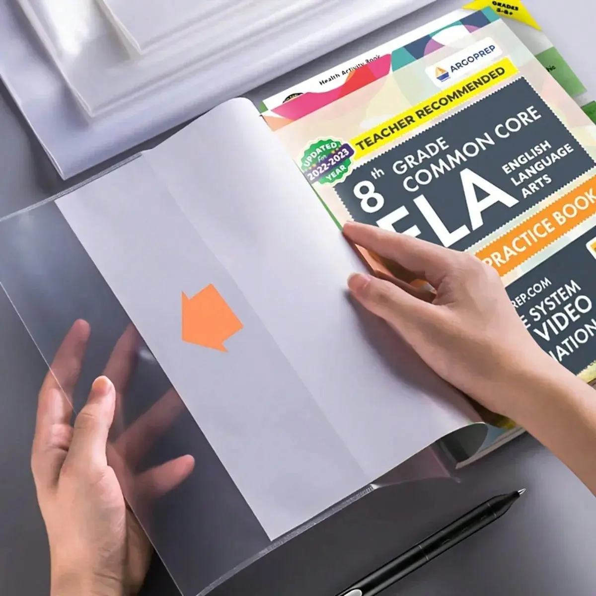 10 Pack Transparent Plastic Book Covers, Adjustable Self-Adhesive Closure, Waterproof and Wear Resistant, A4/16k/a5 Sizes, Office Supplies, Office Stationery Supplies, Office Accessories
