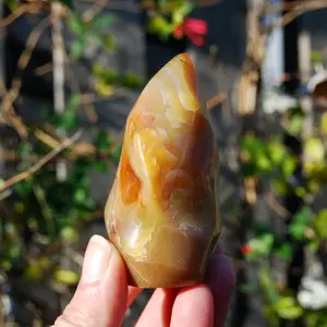 3.25in 175g Carnelian Crystal Flame Tower, Madagascar