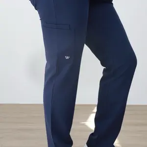 ORIS BOTTOM Fitted Pullover with Curved Princess Seams Side Slits for Mobility Breathable 4 Way Stretch Twill Scrubs with Thick Secure Waistband and Double Open Side Pockets