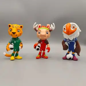 2026 World Cup Mascot Leopard Plush Toy, Reindeer Doll Eagle Figurine, Home Desktop Decoration, Collectible Figurines for Kids Collection