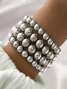 Minimalist Plain Color Beaded Bracelets, Fashion Hand Accessories for Women & Girls, Casual Jewelry for Party, Daily Clothing Decor, Trendy All-match & Exquisite Jewelry for Birthday Gift, Stackable Bracelets