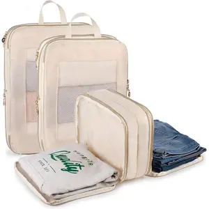 Expandable Double-Sided Compression Packing Cube,3 Set Lightweight Double Deck Organizer Bag Carry on Luggage Backpack Suitcases,Women Travel Accessories for Separate Clean and Dirty Clothes