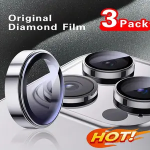 Luxury Metal Ring Protective Glass for iPhone 17 Pro Max/17 Pro/16 Pro Max/16 Pro/15 Pro Max/15 Pro/14 Pro Max/14 Pro, Camera Lens Protection, Stylish Look