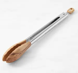 Williams Sonoma Olivewood Locking Tongs, 12"