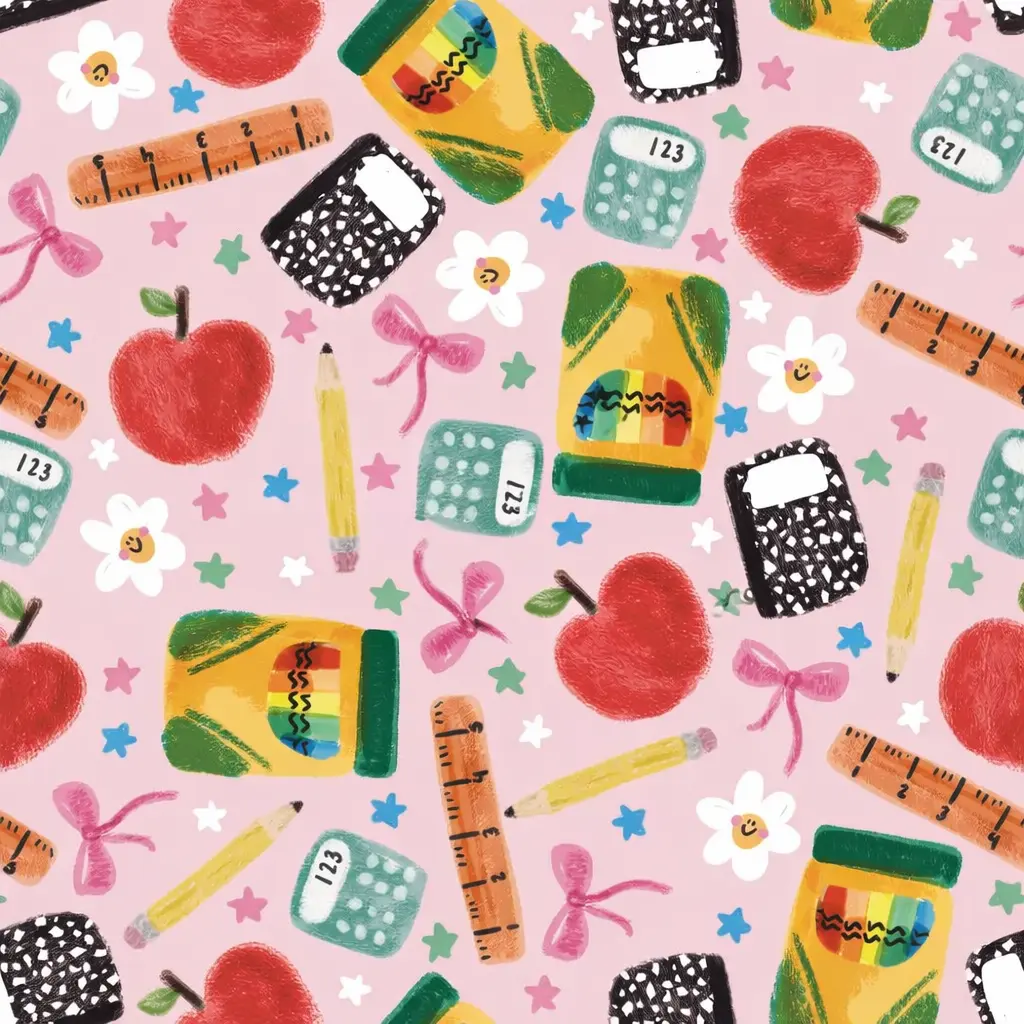 School seamless, school surface pattern wrapping, notebook wrapping paper, book wrapping paper, gift wrapping paper