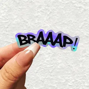 1 piece/3 pieces set BRAAAP! Eye-catching "BRAAAP!" motorcycle stickers - made of strong adhesive thick vinyl material, suitable for off-road motorcycles, motorcycles, cars, mobile phones, bumpers, walls - motorcycle brand logo, off-road raci