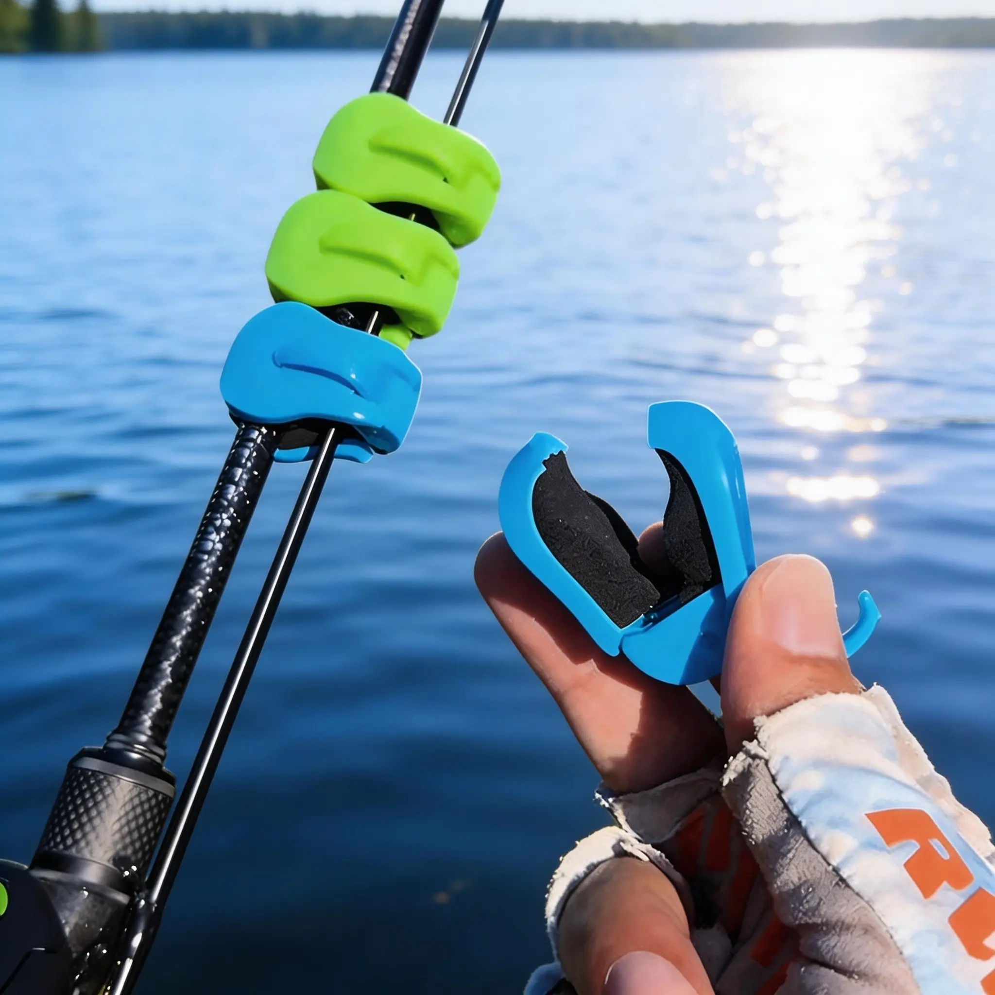 5-Piece Heavy-Duty Portable PVC Fishing Rod Holder Set with Rod Clip - Fishing Gear Accessories, Durable Outdoor Accessory for Beach, Lake Use - Multiple Colors