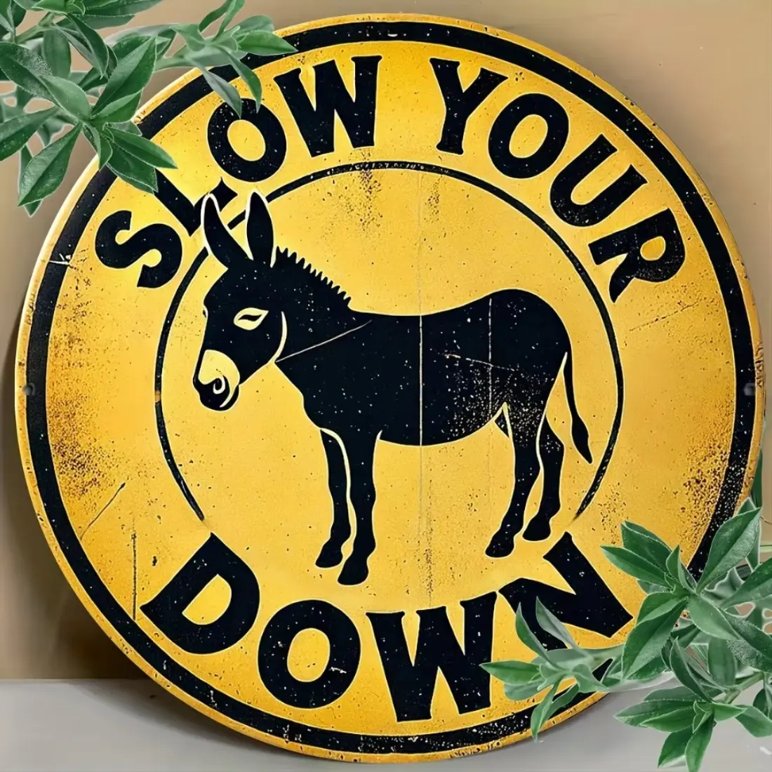 Vintage Donkey Aluminum Sign, Cute Animal Art Print, Easy to Hang, Perfect for Home Bar Indoor Outdoor Decoration, 8x8 Inch, Vintage Metal Sign