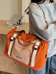 Fashionable Large-Capacity Travel Bag, High-Appearance New Style, Color-Block Design, Lightweight, for Outdoor Travel Storage, Trolley Suitcase Sleeve, Hand-Carry Luggage Bag, Dry-Wet Separation, Sports Gym Bag, Travel Bag, Travel Duffle Bag