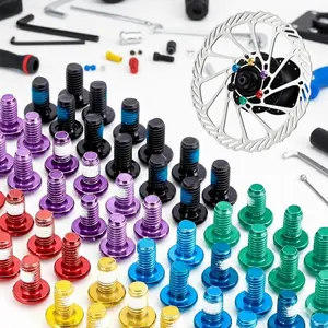 T25 Torx M5x10mm Disc Brake Bolts Kit, Anti-Lock Brake Pad Mounting Screws, Universal Bike Disc Brake Upgrade Set, Durable Corrosion-Resistant Brake Rotor Repair Tool for Road Mountain Bicycle