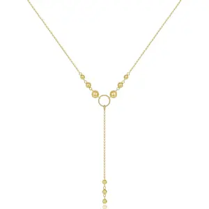 KissYan Gold Lariat Necklace for Women, Dainty 14K Gold Plated Y Shaped Cuban Chain Layered Long CZ Drop Pendant Choker Necklaces Fashion Jewelry Gifts