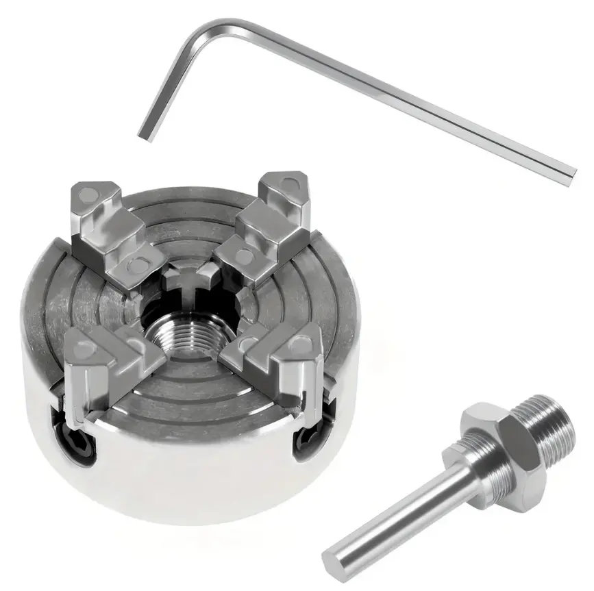 Three-jaw lathe chucks, four-jaw lathe chucks, miniature lathe chucks with connecting rods and short rods, self-centering woodworking turning attachments, stable cutting