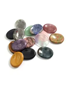 2pcs/5pcs Mixed Color Oval Thumb Stones, DIY Jewelry Decorations, Anxiety Relief, Stress Reduction, Ideal Christmas Gift, DIY Jewelry Accessories