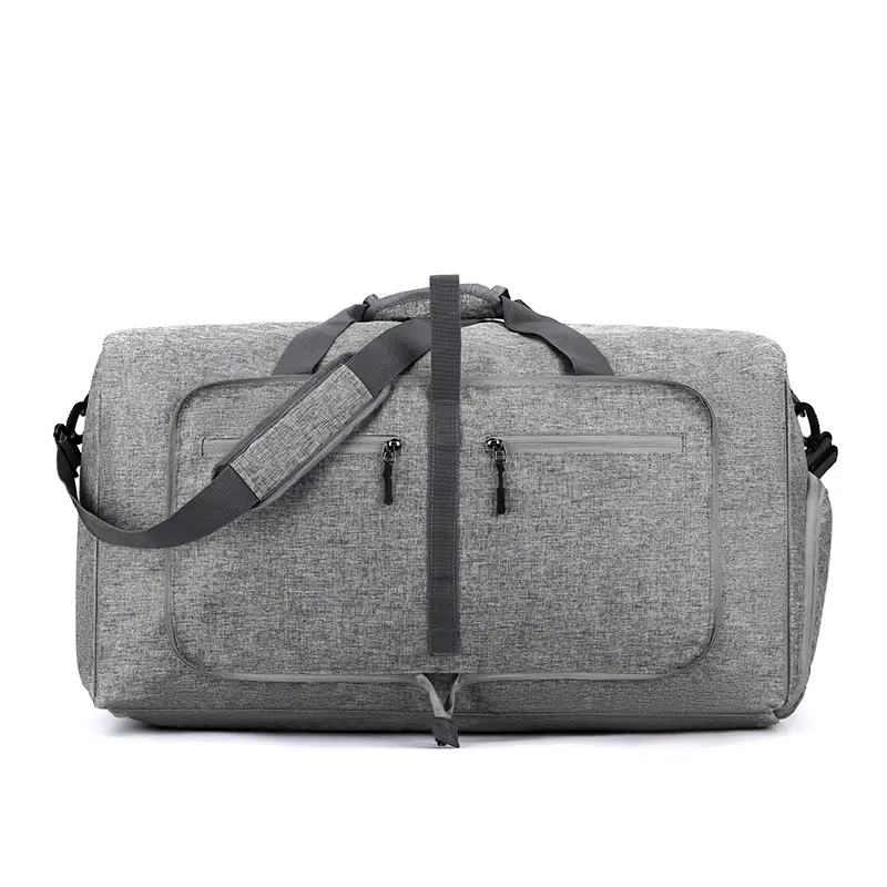 65L Oxford Fabric Travel Duffel Bag - Multiple Pockets, Adjustable Strap, Durable Folding, Heavy-Duty Waterproof, Tear-Resistant, Giant Weekender with Shoe Compartment, Portable Men's Convertible Functional High-Capacity Garment Luggage Gear for Daily Use