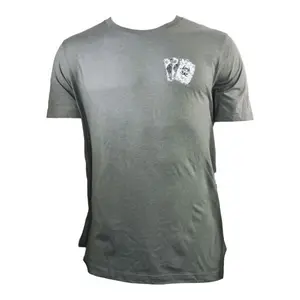 BRO Playing Cards Logo Premium Unisex Short Sleeve Cotton Poly Blend T-Shirt - Grey, Casual in Sizes Small to 3XL - Menswear