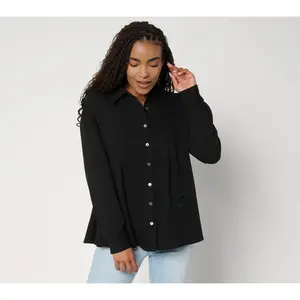 Attitudes by Renee Prime Stretch 2 Denim Button Front Shirt
