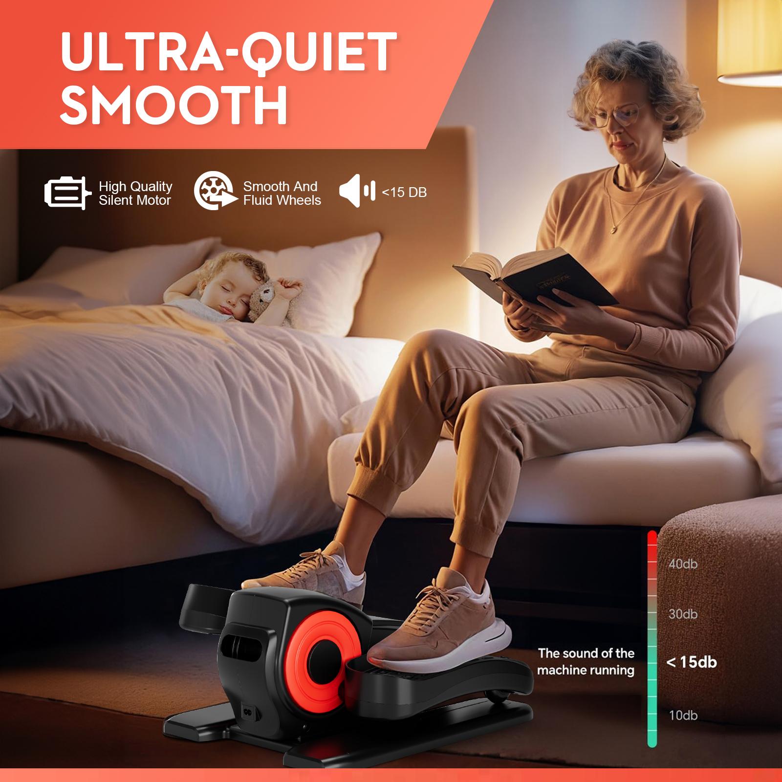 Under Desk Elliptical Trainer, Whisper-Quiet Seated Leg Exerciser for Home Office, Compact Pedal Machine for Seniors & Mobility Support, Adjustable Resistance & LCD Monitor