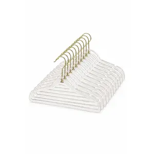 Mila & Rose Girls Acrylic Hangers – Clear with Gold Shimmer | Pack of 10