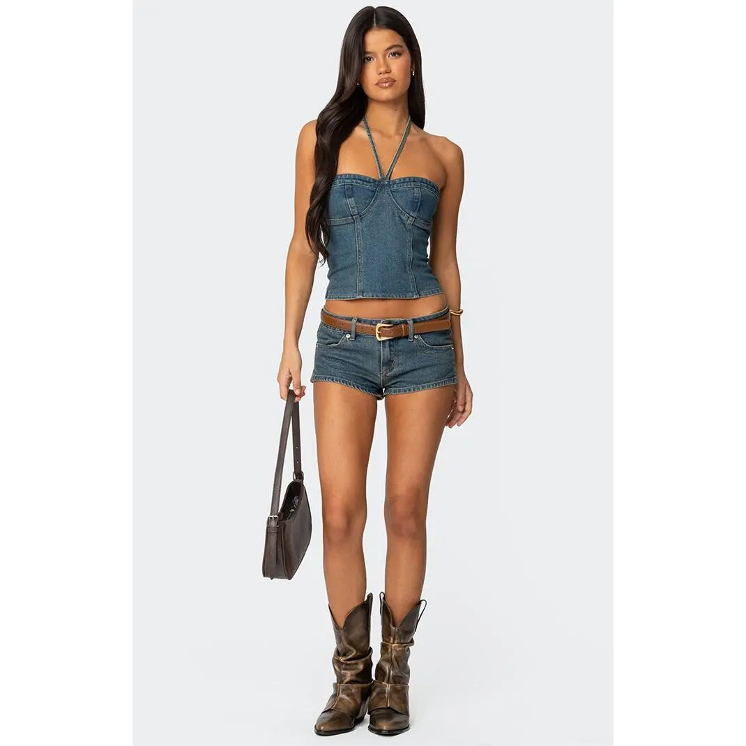 Edikted Women's Jagger Low Rise Denim Shorts Edikted Women's Jagger Low Rise Denim Shorts
