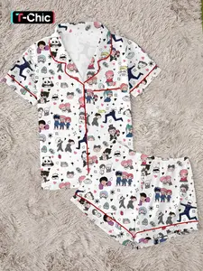 Cool Dark Anime Pajamas Mystic Energy Cozy Casual Loungewear Set，Dark Anime Sorcerer Pajama Set Pjs Women Cozy Soft Sleepwear， Street Style Anime Pajamas Dark Aesthetic Sleepwear Women Womenswear， Fan Gift