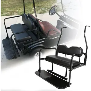 Rear Flip Folding Seat Kit Compatible with 2000-2014 Club Car DS Model Golf Cart 400 lbs Weight Capacity - 2 packages