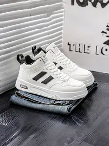 Men's Comfortable High-Top Sneakers, Trendy Student Casual Thick Sole Sports Shoes, Versatile Leisure Board Shoes