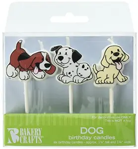 Oasis Supply Dog Birthday Candles,6-Piece, 1 1/4" tall and 1 1/4" wide.