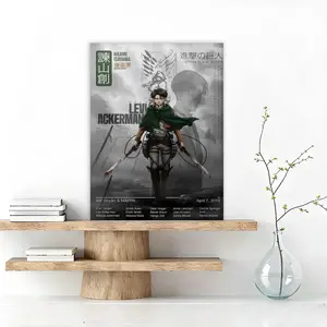 One minimalist art poster featuring Eren, Mikasa, Armin, and Erwin from the anime/manga series *Attack on Titan*. Suitable for living rooms, bedrooms, and as a holiday gift. Frameless.