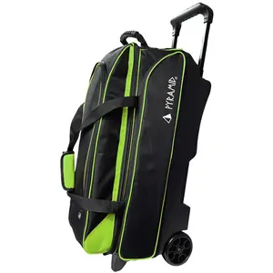 Pyramid Prime Triple Roller Bowling Bag (Black/Lime Green)