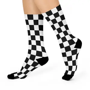 Punk Checkered Cushioned Crew Socks
