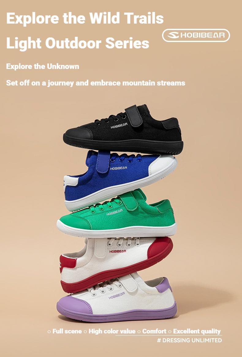 HOBIBEAR Kids Barefoot Shoes Wide Minimalist Zero Drop Sneaker for Boys Girls